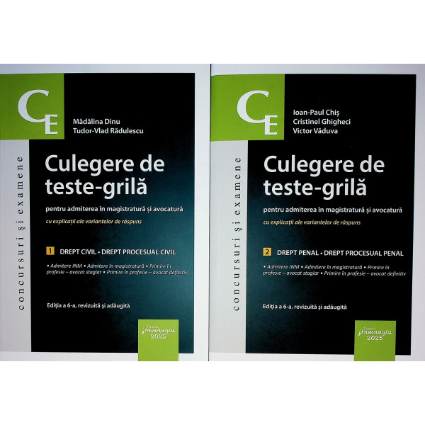 Culegere de teste-grila pentru admiterea in magistratura si avocatura, vol. I-II  - Drept civil. Drept procesual civil