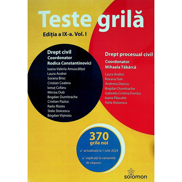 Teste grila, vol. I- Drept civil. Drept procesual civil