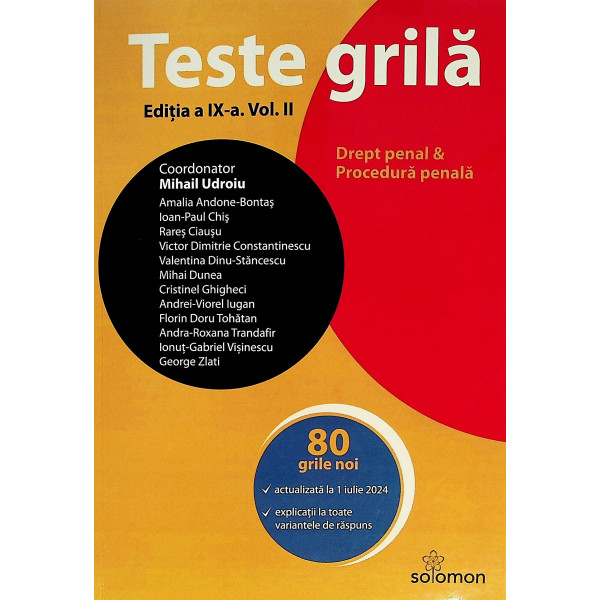 Teste grila, vol. II - Drept penal & Procedura penala