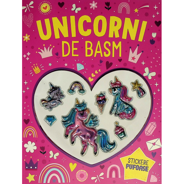 Unicorni de basm. Stickere pufoase
