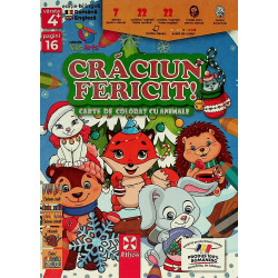 Craciun fericit! Carte de colorat cu animale. Editie bilingva