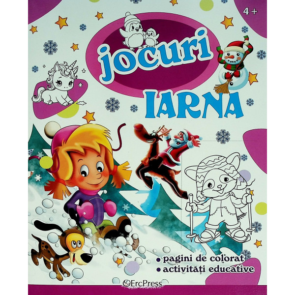 Jocuri. Iarna. Pagini de colorat. Activitati educative