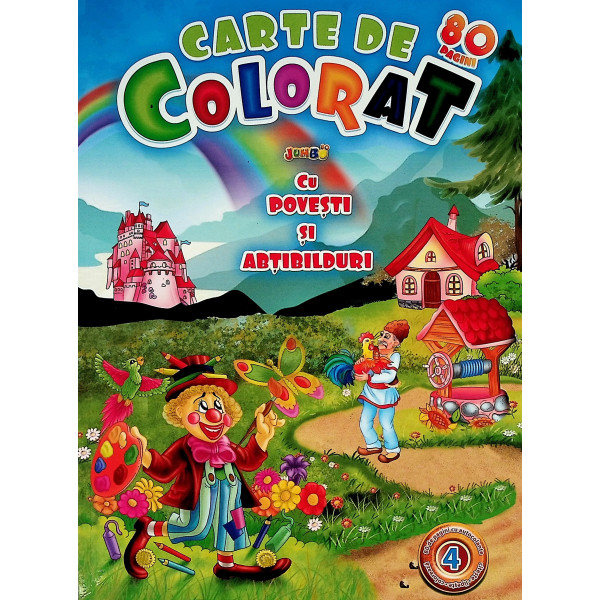 Jumbo 80. Carte de colorat cu povesti si abtibilduri