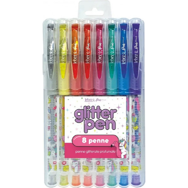 Set 8 pixuri cu sclipici parfumat: Girly