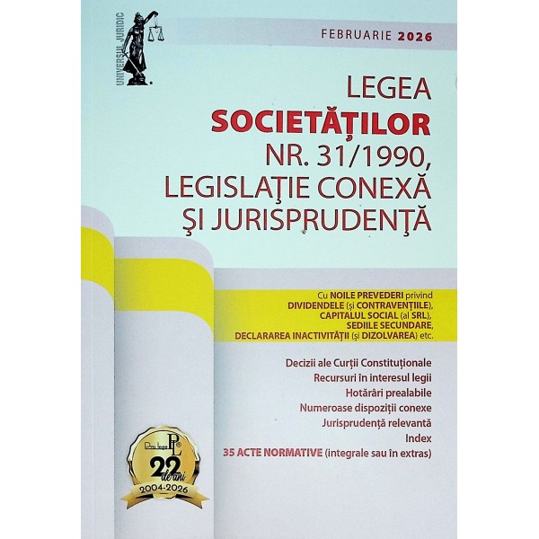Legea societatilor nr. 31/1990, Legislatie conexa si jurisprudenta