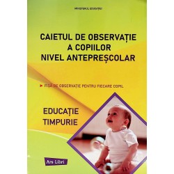 Caietul de obsevatie a copiilor. Nivel anteprescolar. Fisa de observatie pentru fiecare copil. Educatie timpurie