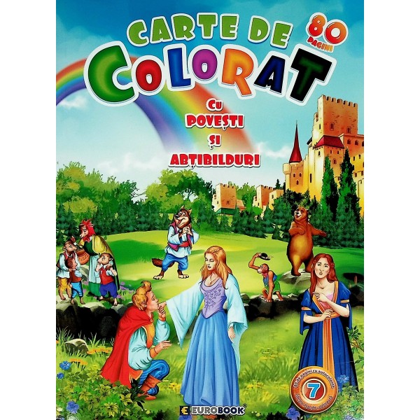 Carte de colorat cu povesti si abtibilduri