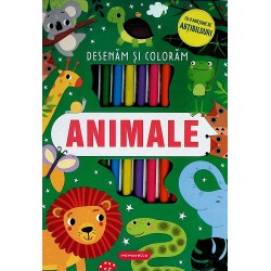 Animale - Desenam si coloram cu o multime de abtibilduri